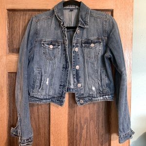 American Eagle Distressed Crop Jean Jacket